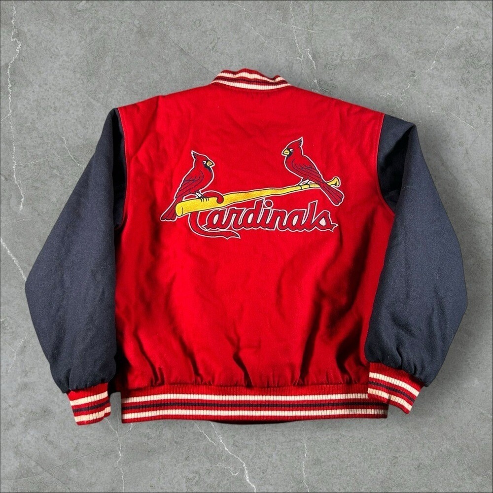 VTG St Louis Cardinals Jacket Mens XL Red Wool Bomber Reversible Jeff Hamilton - Picture 13 of 13